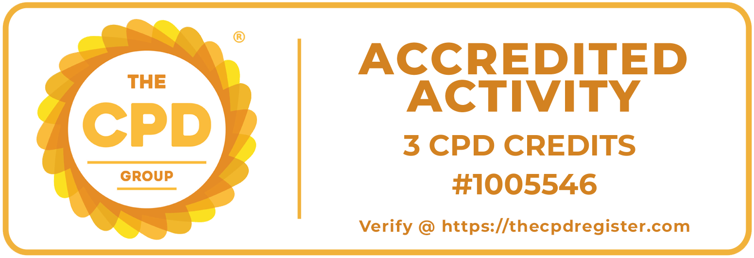 The CPD Group accredited activity 1005546, 3 CPD credits